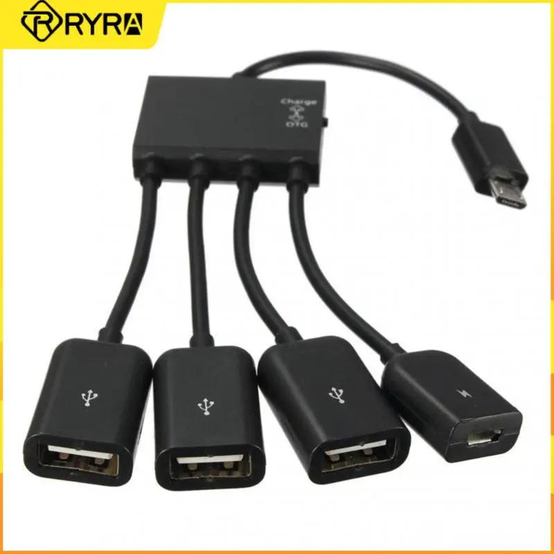 RYRA 4 Port Micro USB 2.0 HUB 4-IN-1 OTG Hub Power Adapter Cable for Android Phone support simultaneously Charging/data exchange