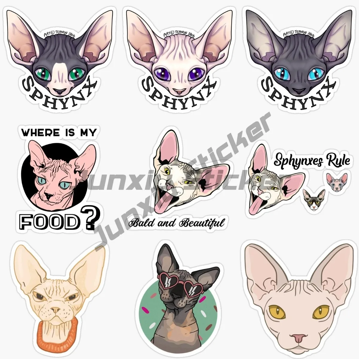 

Sphinx Sphynx Hairless Cat Sticker Laptop Stickers Helmet Decals Motorcycle Decals Accessories for Camper Bumper Guard Wrap