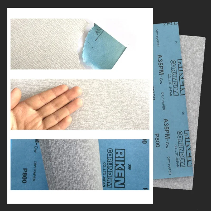 230x280mm Square Sandpaper Dry Sanding for Polishing Magnesium and Aluminum Alloys White Sandpaper 120-1000 Grit RIKEN A35PM