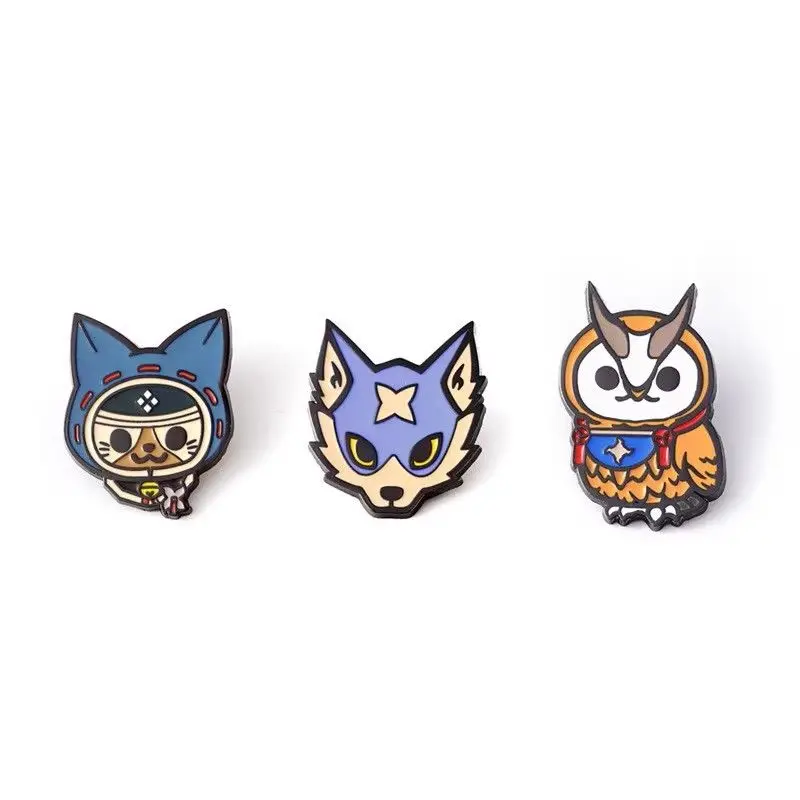 Neues Monster Hunter Felyne Exquisites Metall-Abzeichen mit hohem Farbwert, kreativer Cartoon-Kleiderbrosche, Medaillenanhänger für Männer und Frauen – Detail 6