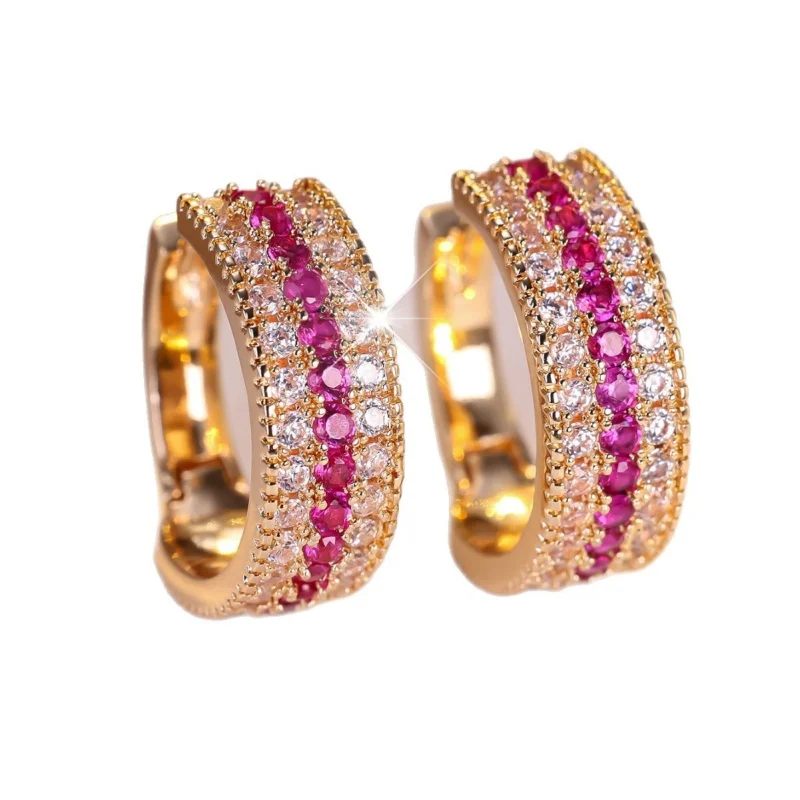 2026 Light Luxury Gradient Zircon Earrings Exude Elegance, High-end Fashion, Personality, Jewelry, and Accessories Wholesale
