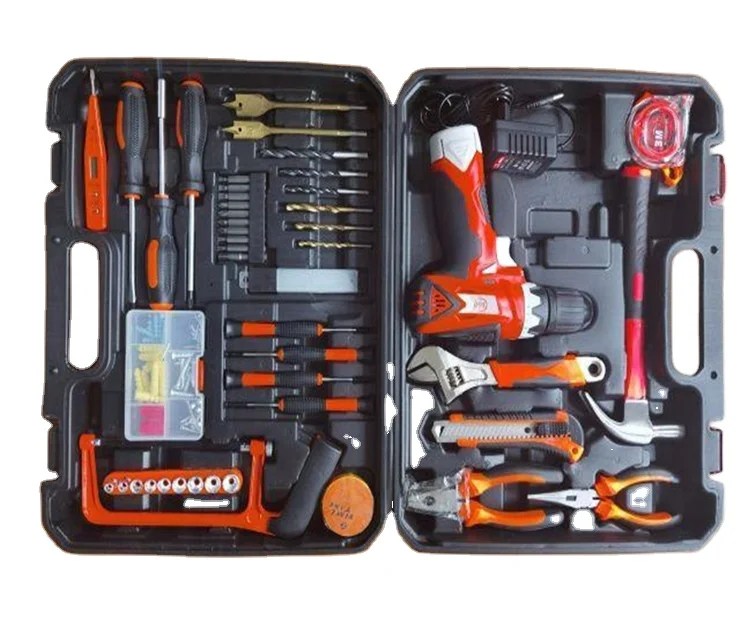 12V lithium  drill tool set, 120-piece multi-spec power and hand tool combination for household maintenance work