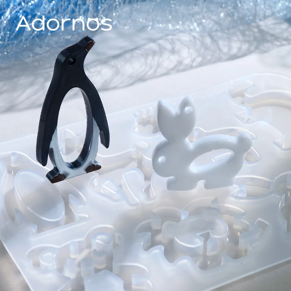 Koala Lion Epoxy Resin Filling Molds Penguin Rabbit Elephant Deer Pendant Jewelry Making Accessories DIY Keychain Resin Molds