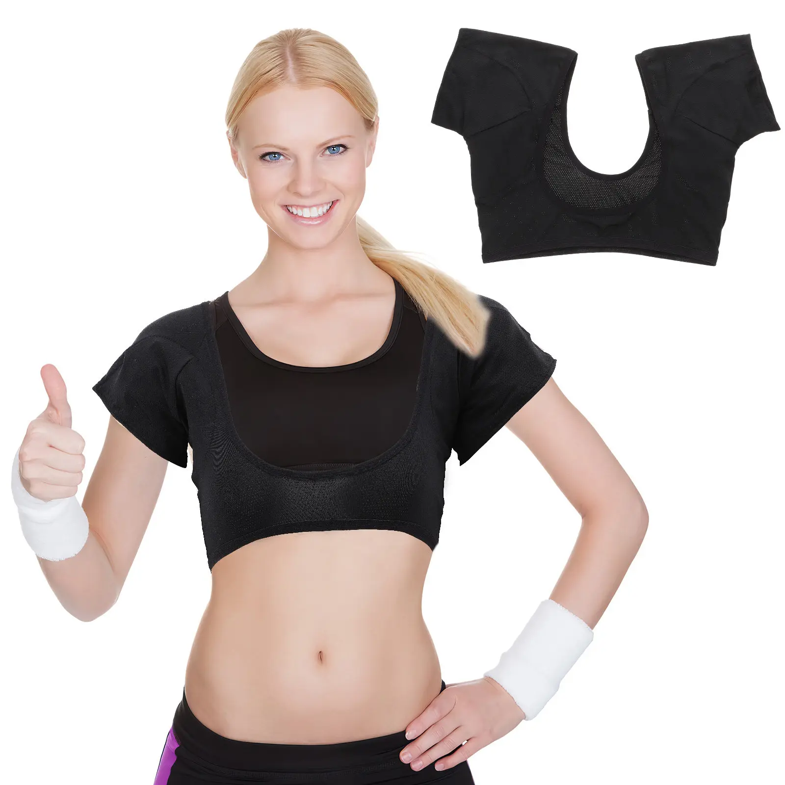 

Breathable Women Underarm Sweat Vest Short Sleeve Underwear Absorbent Pads Sweatproof Shirt Protector Summer Workout