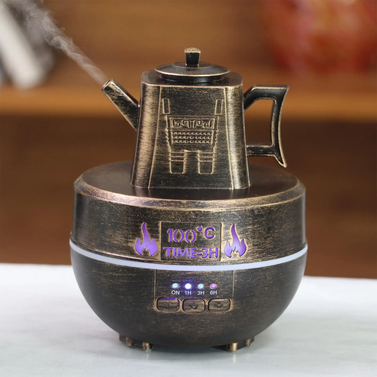 Teapot Essential Oil Diffuser Decorative Multipurpose 140ml Air Humidifier for Living Room Office Bedside Table Hotel Tabletop