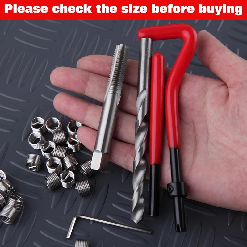 Kit di riparazione filettatura AAAN-30 pezzi M8x1.25, kit di riparazione metrica con filettatura per punte da trapano HSS, per riparazioni auto