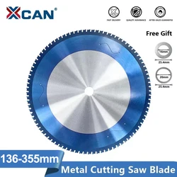 XCAN 1pc Metal Cutting Disc 136-355mm Circular Saw Blade For Aluminum Iron Steel Nano Blue Coated Metal Cutting Blade 30-90T