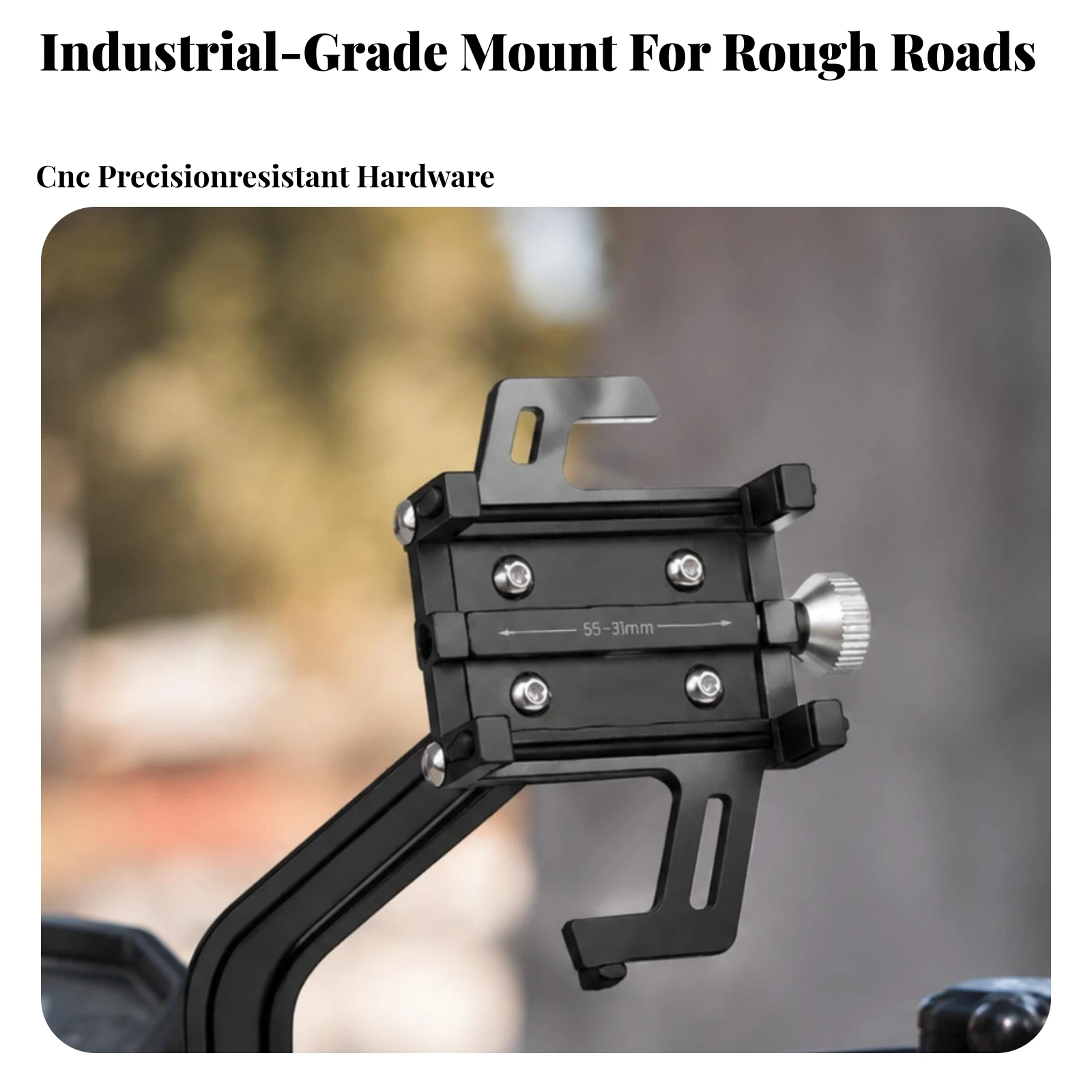 Rearview Mirror Phone Mount 360° Adjustable Rearview Mirror Phone Holder Aluminum-Alloy Scratch-Resistant for Motorcyclists