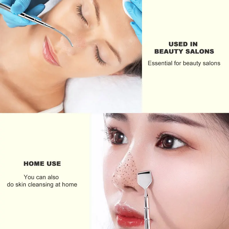 Stainless Steel Facial Blackhead Removal Tool No Fragrance Facial Scraper Cleaning Tool for Deep Pore Cleansing Skin Care Tool