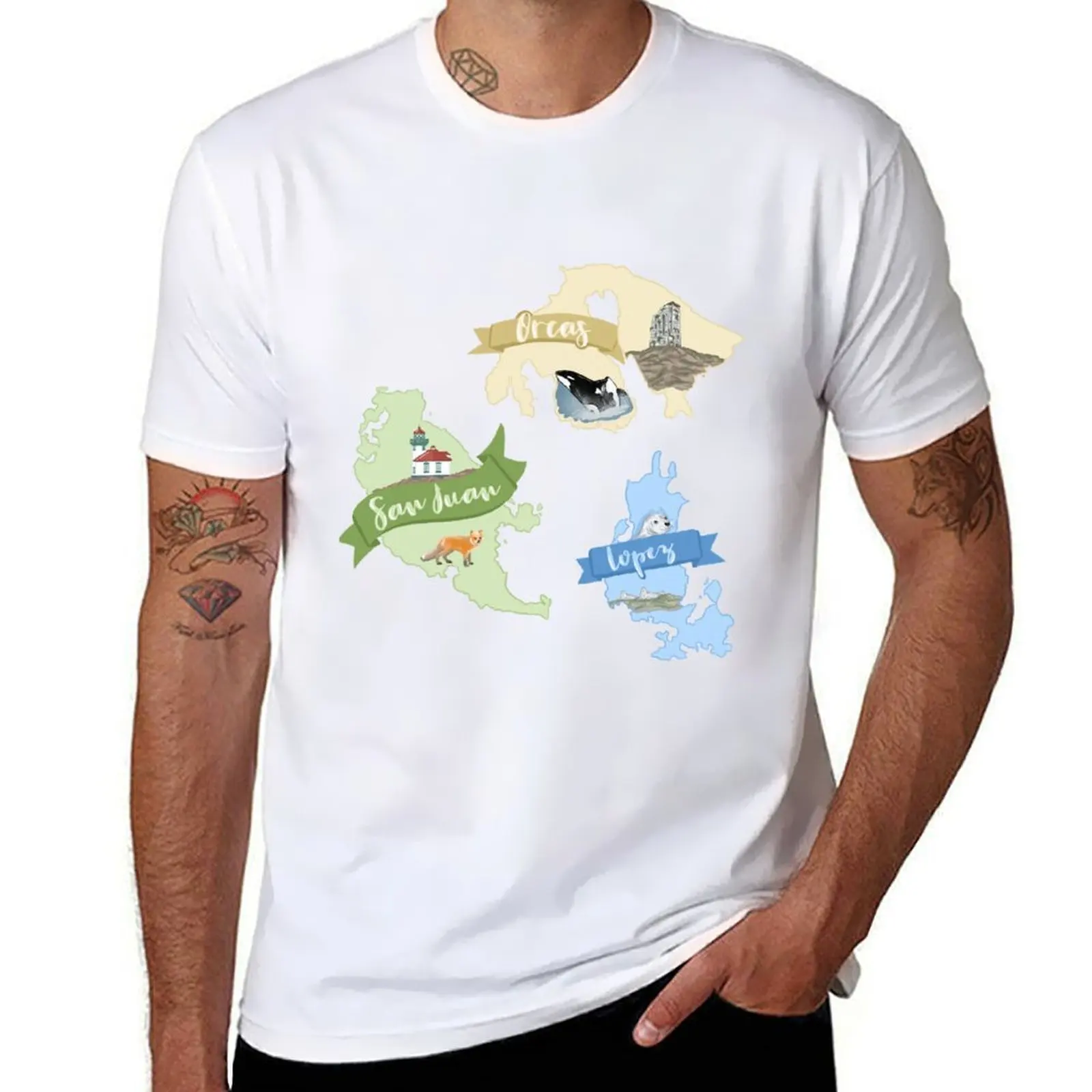 

San Juan Islands T-Shirt t shirts for man pack cotton man t shirts for men cotton tshirt 100% T-Shirt