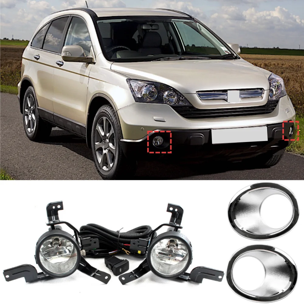 

Для Honda CRV 2007-2009 автомобильный передний бампер галогенная противотуманная фара в сборе комплект