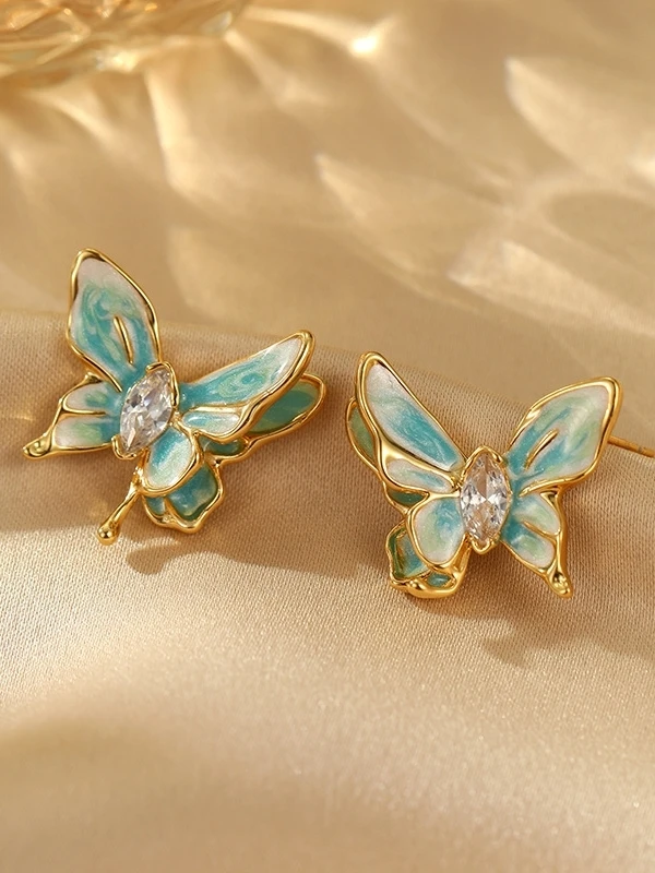 elegant-earrings-enamel-drip-oil-zirconia-fashionable-personality-high-end-feelings-ear-jewelry-alloy-plated-silver
