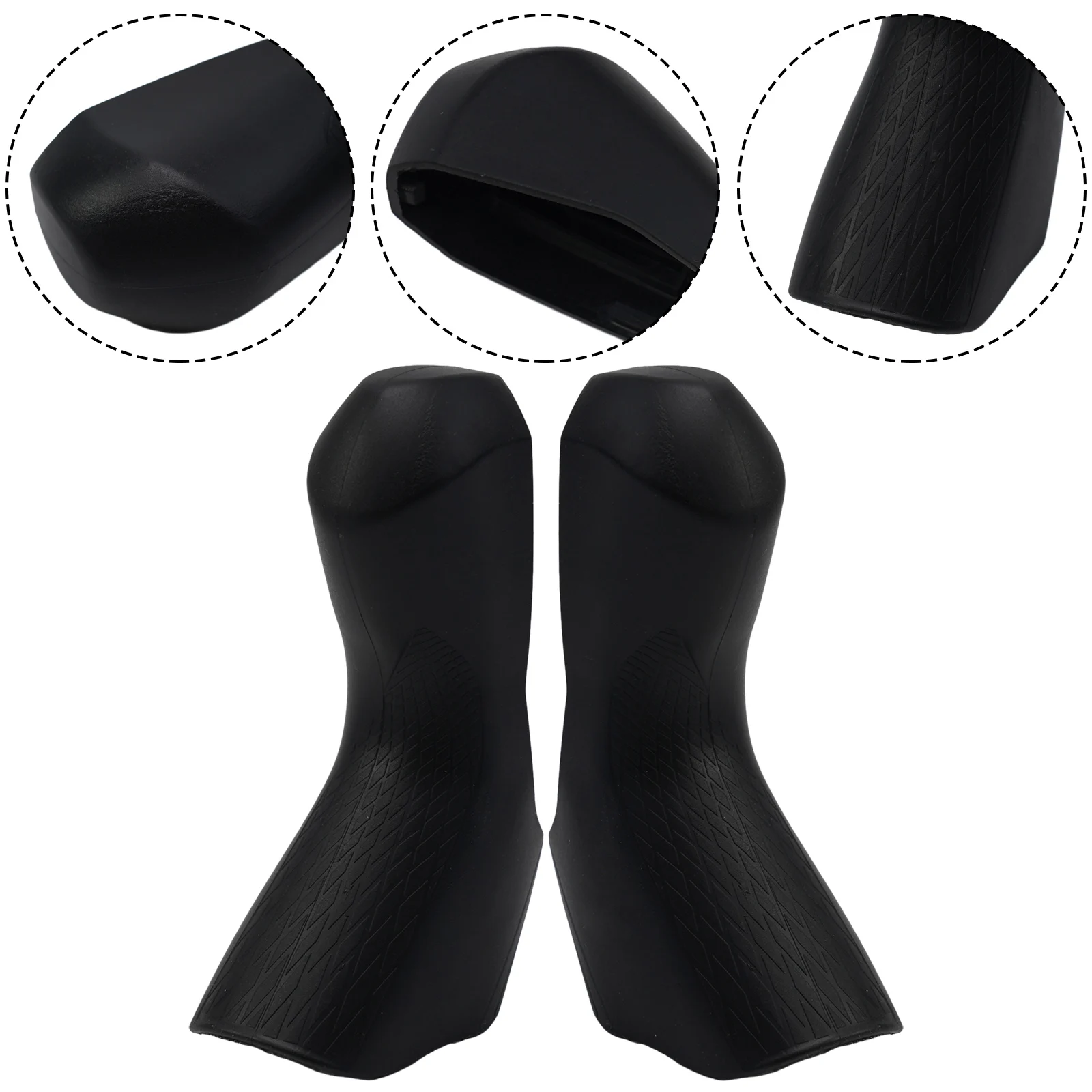 1 Pair Lever Hood Shifter Lever Hood Black Practical To Use R7020 1 Pair Bracket Covers Protective Case Silica Gel Transmission