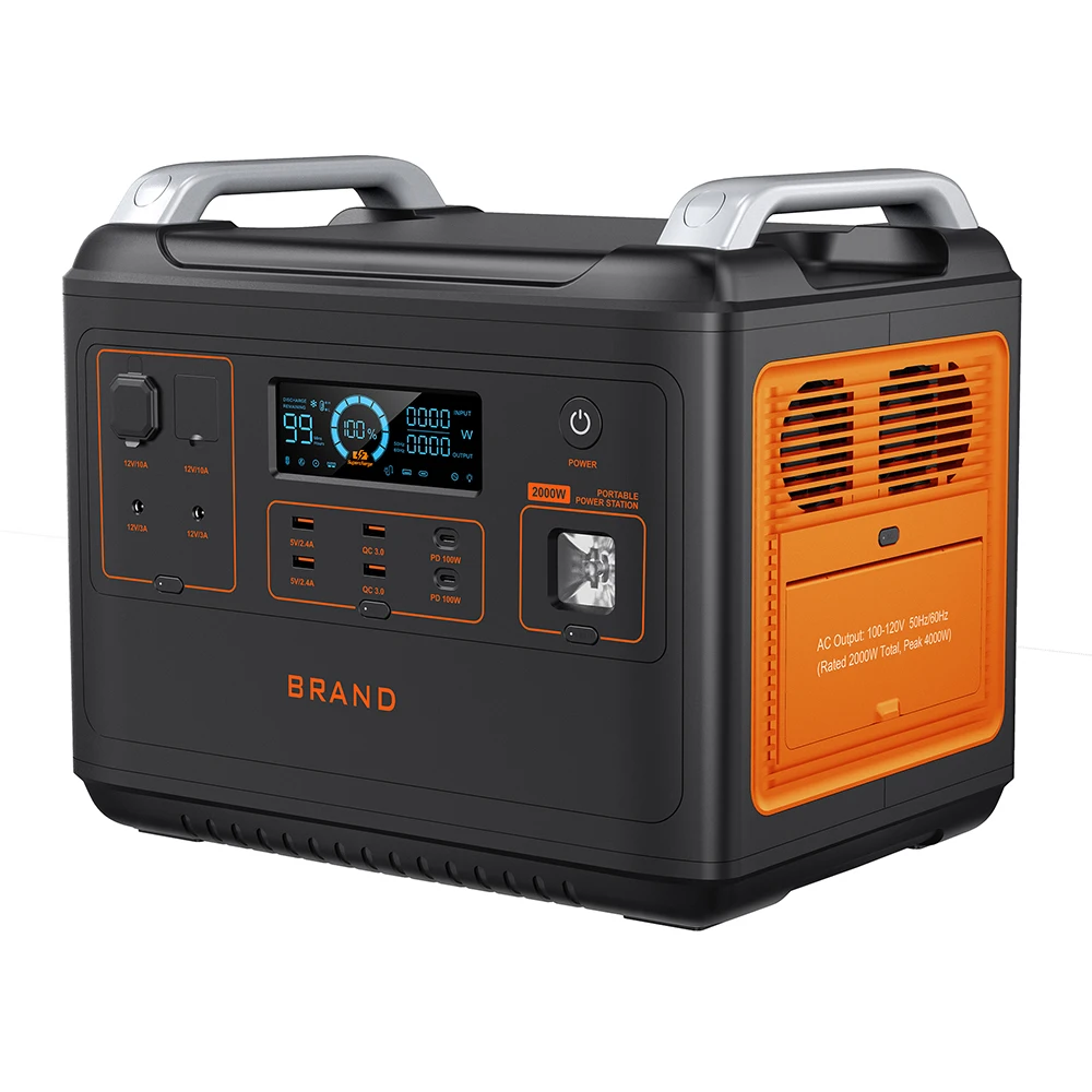 

Лучшая цена и портативная электростанция большой емкости 2048 Втч с выходной зарядкой переменного тока 2000 Вт, солнечная портативная электростанция