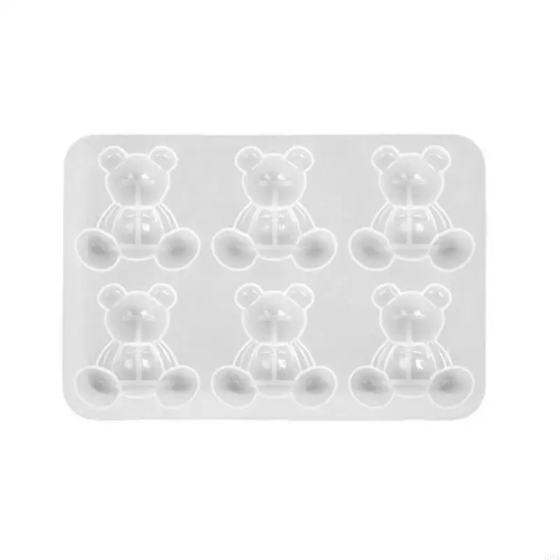 103A Animal Bear Hair Pin Mold Silicone Epoxy Barrette Mold Crystal Earrings Mould for DIY Crafts Making Accessories