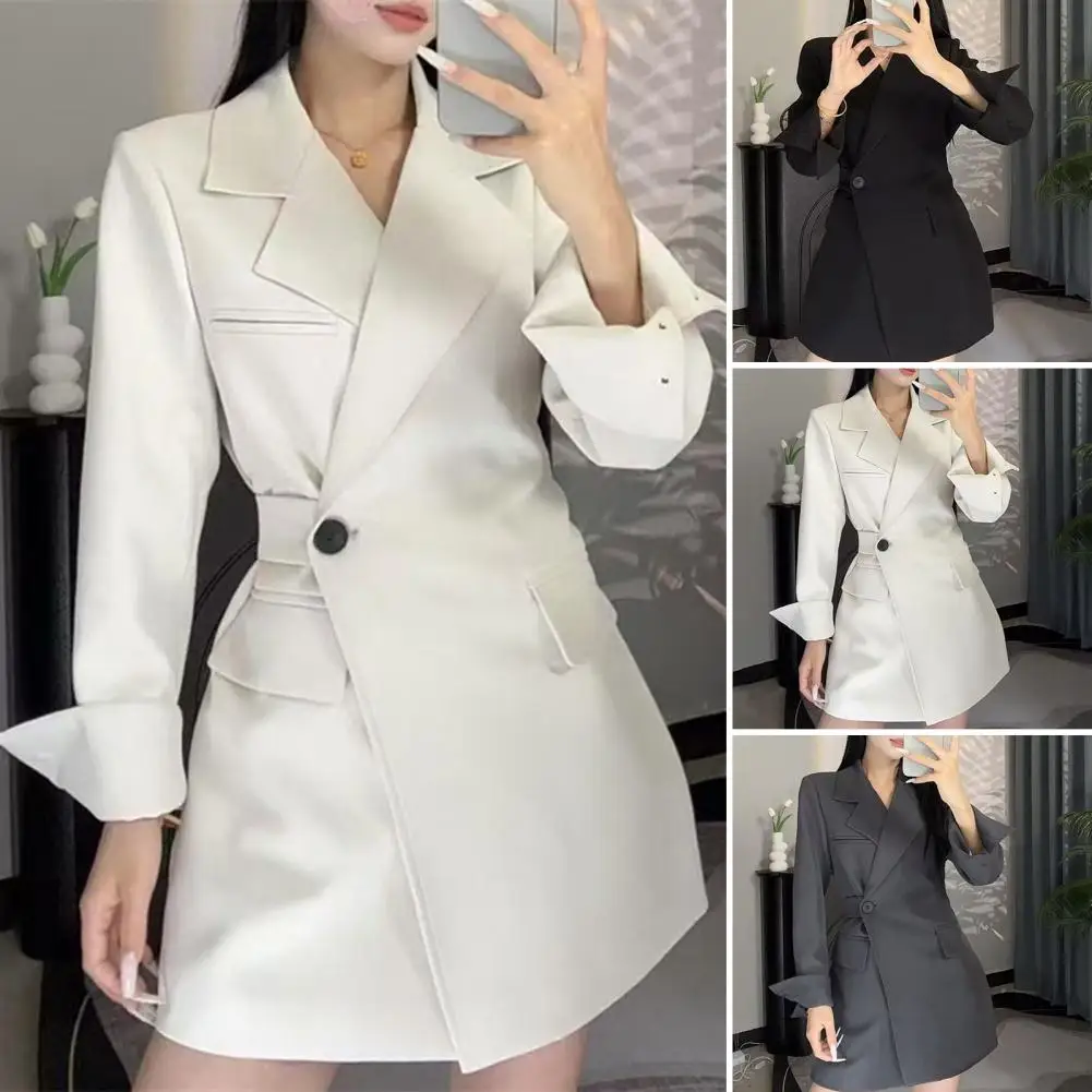 

Women Blazer 2025 New Slim Spring Autumn Suit Jackets One Button Long Sleeve Korean Casual Coats Female Blazer Outwear Trend Top