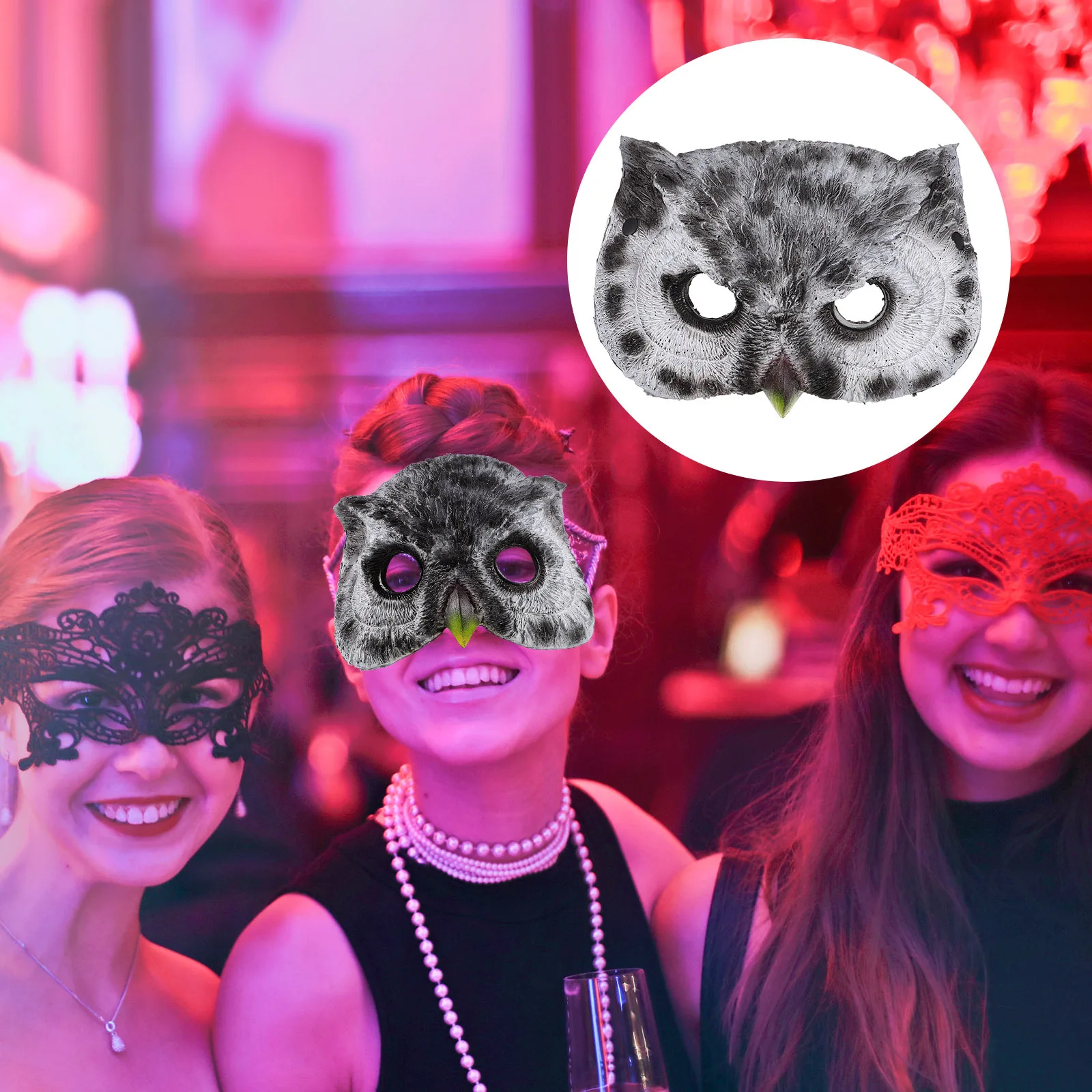 

PU Owl Mask Halloween Masquerade Party Costume Cosplay Eye Mask for Adults Animal Masks for Adults Masquerade Masks Men