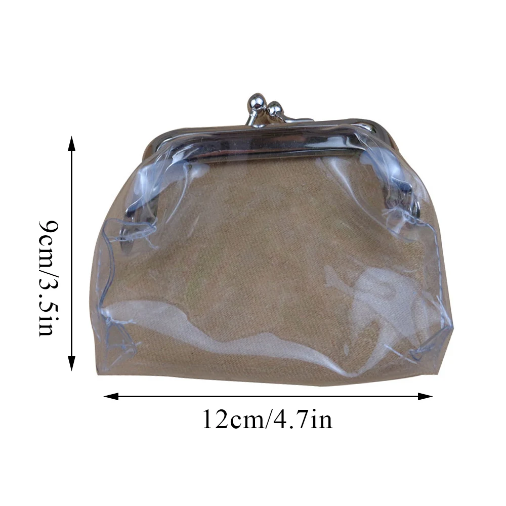 Mini Transparent Money Bags Bus Card Iron Mouth Clip Credit ID Card Small Wallet Card Holder Coin Purse Change Purse Dropship