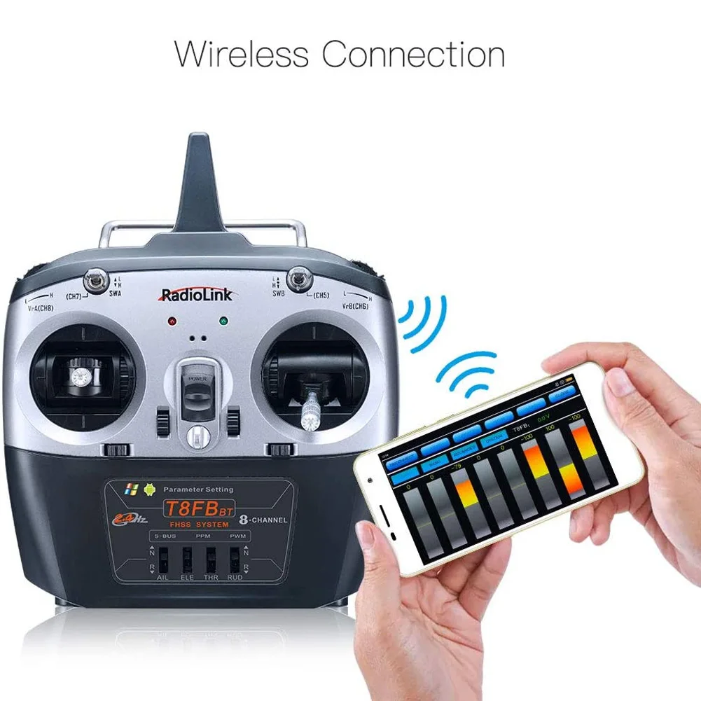 Radiolink T8FB 2.4ghz 8 Channels RC Radio Transmitter and Receiver R8EF Dual Stick Remote Controller for Airplane Model