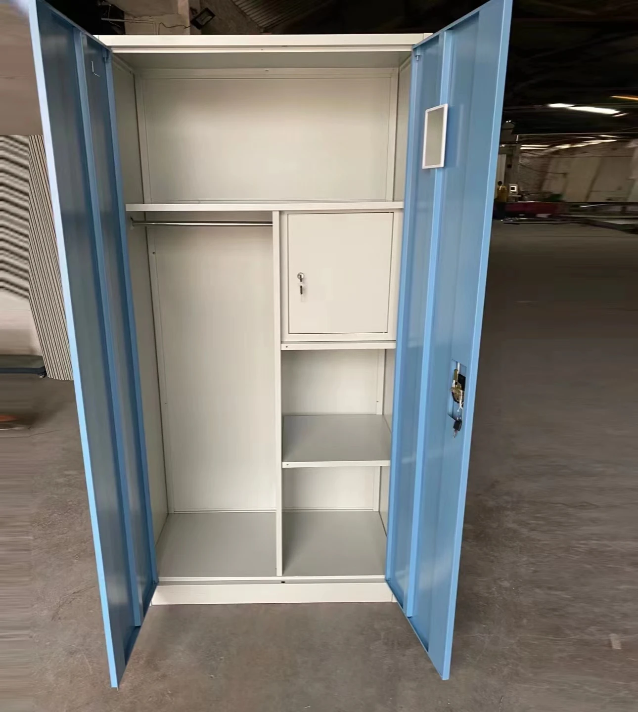 خزانة معدنية للموظفين للبالغين، خزانة ملابس ببابين، خزانة ملابس من الفولاذ، خزانة فولاذية لغرفة النوم، خزانة ملفات #2