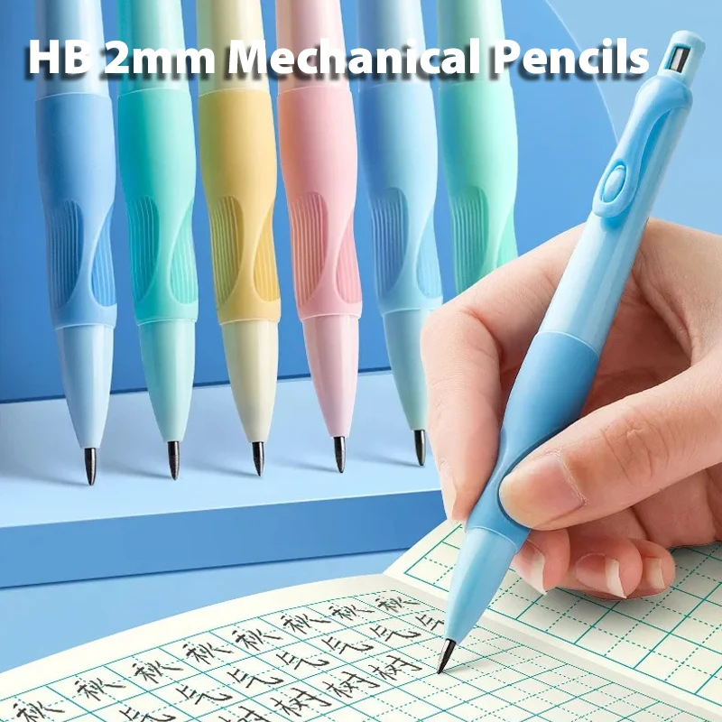 

HB 2mm Mechanical Pencils With Sharpener Carpenter Kawaii Pencil Drawing Writing Aesthetic Stationery Office School Supplies