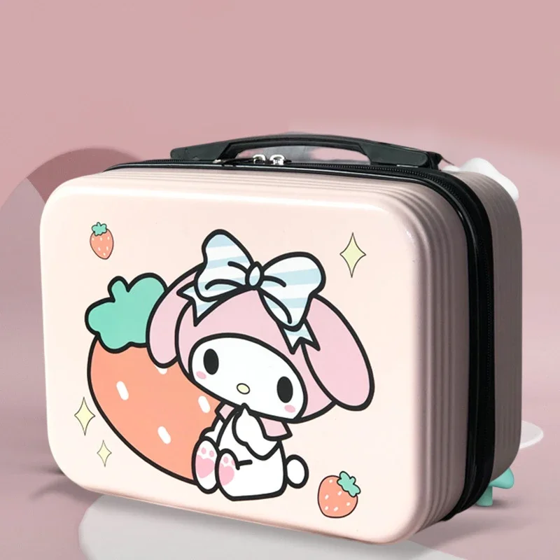 Sanrio Kawaii Pochacco Makeup Box Cinnamoroll Student Girl Cartoon Portable Travel Large Capacity Suitcase Portable Storage Box