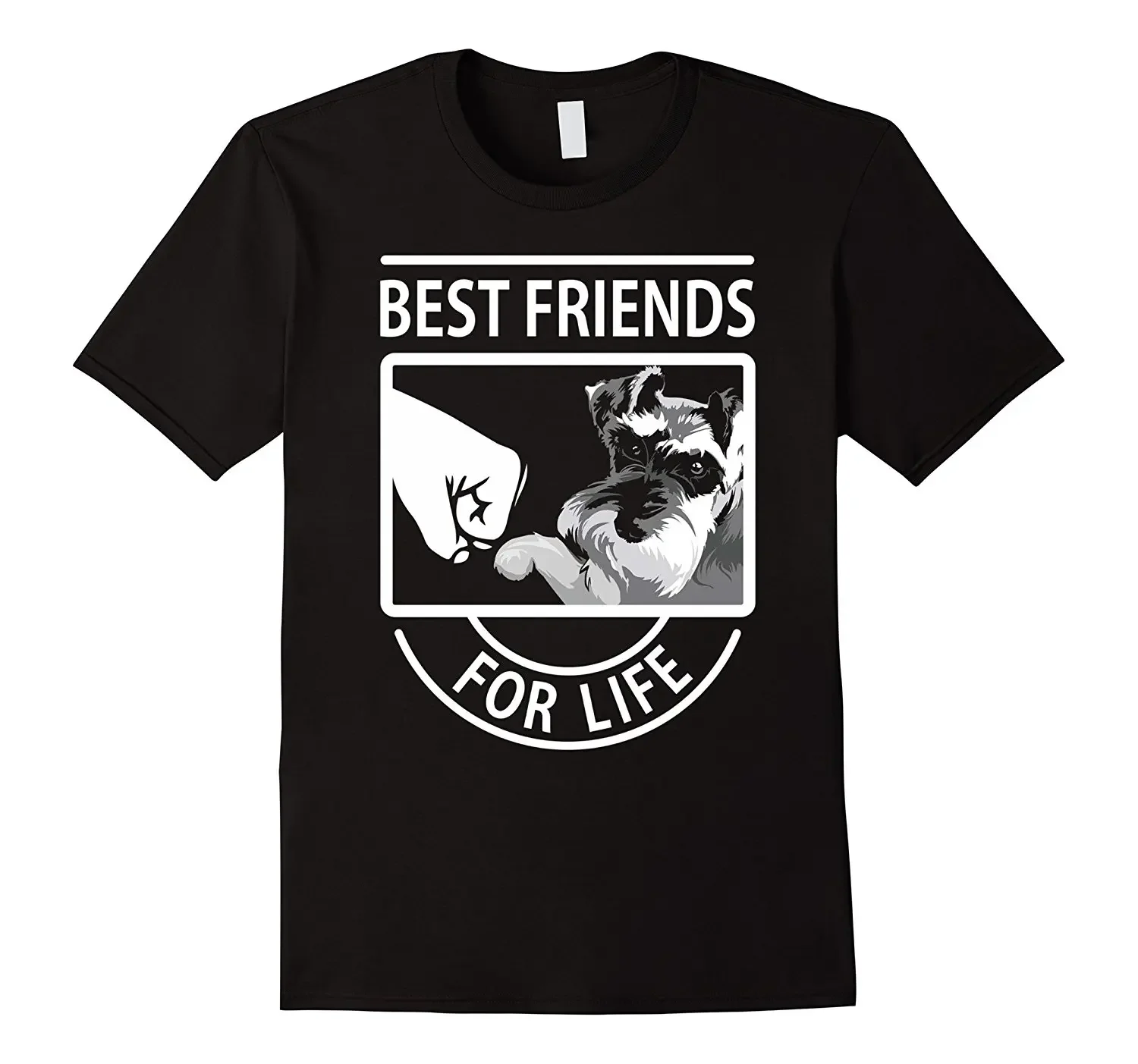 Los mejores amigos de Schnauzer para la vida. Camiseta divertida para hombre con regalo para amantes de los perros. Camiseta Unisex de manga corta con cuello redondo de algodón de verano nueva S-3XL