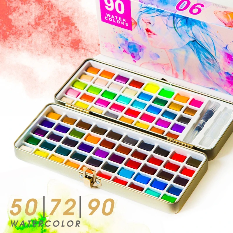 50/72/90/100 Farbe profession elle feste Aquarell Pigment Set Neon Glitter Aquarell Farbe zum Zeichnen Kunst Farbe Kunst liefert