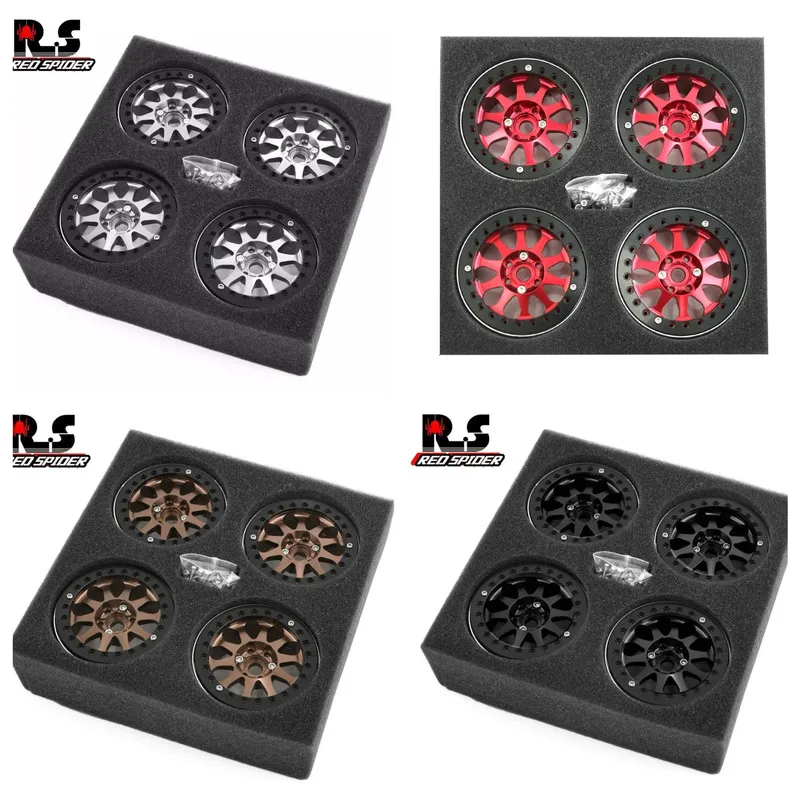 RC 1:10 Climbing Car 2.2-inch 4pc Aluminum Alloy Metal Wheel Hub Wheel Clamp Tire Lock Tire 1/8 yikong H8 West General Purpose
