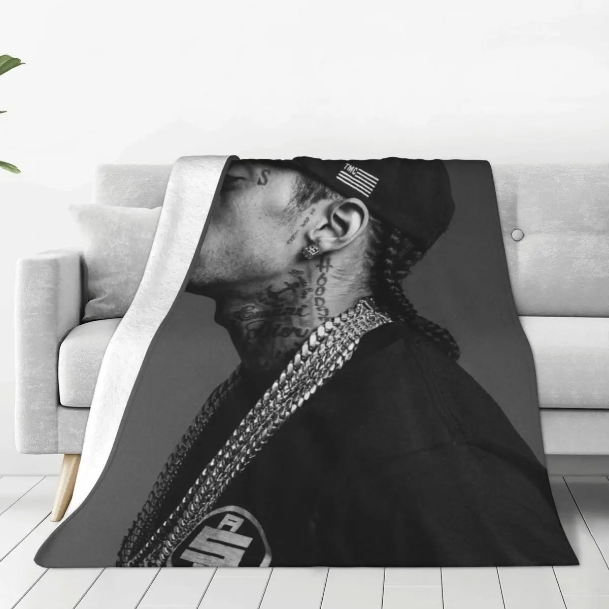 N-Nipsey Hussles Miękki Ciepły Koc Hip Hop Piosenkarz Podróżna Pościel Narzuty Wiosna Nowość Flanelowa Narzuta Sofa Łóżko Pokrowiec