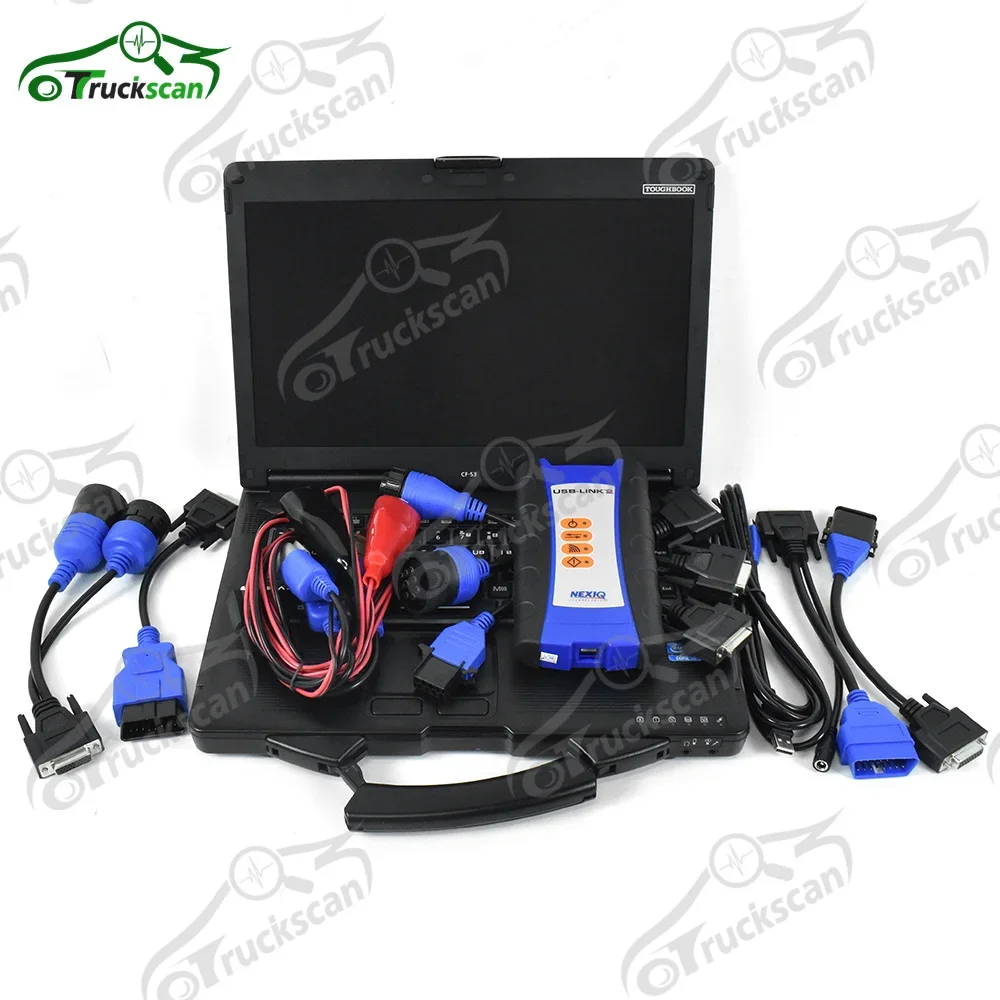 

Ноутбук CF 53 с USB OBD детектором диагностики неисправностей дизельный грузовик диагностический инструмент для NEXIQ USB Link диагностический сканер инструмент
