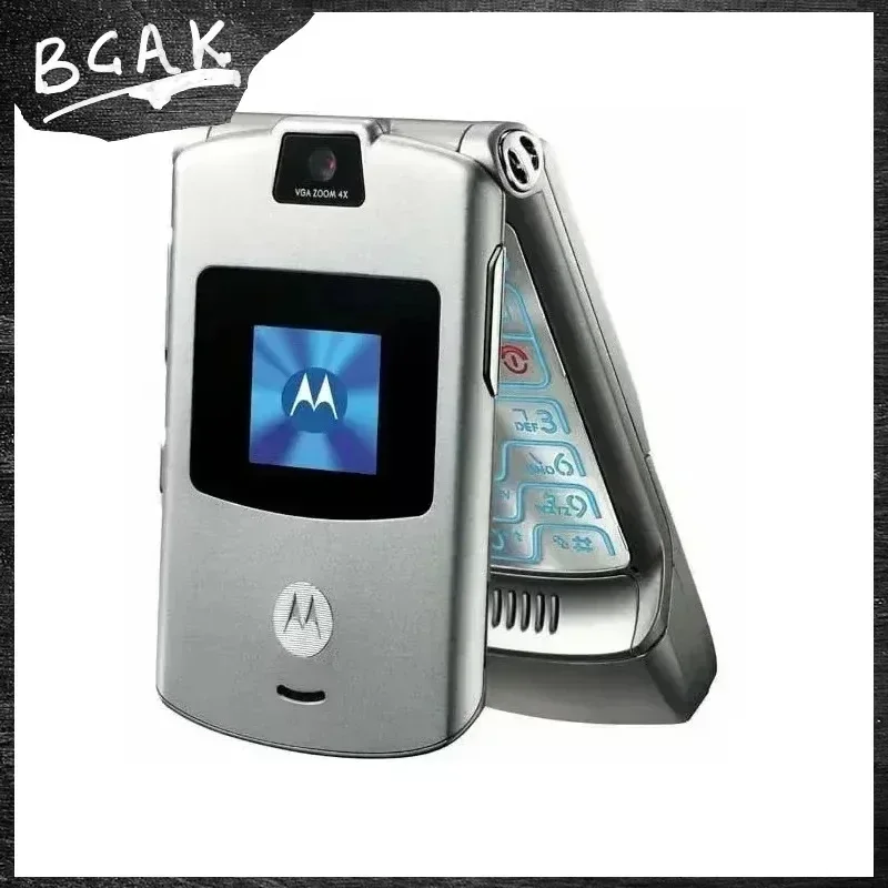 HOT High Quality MOTOROLA RAZR V3 Refurbished Hight Quality Unlocked Clamshell Bluetooth Mobile Cell Phone GSM 1.23 MPCamera 850