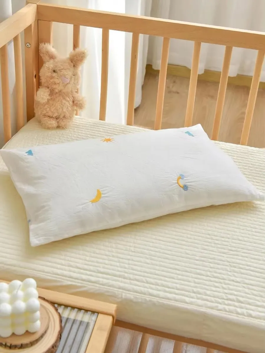 Almohada de algodón puro para niños adecuada para bebés de 1 a 3 a 6 años, almohada de algodón para bebés, almohada de avena para bebés
