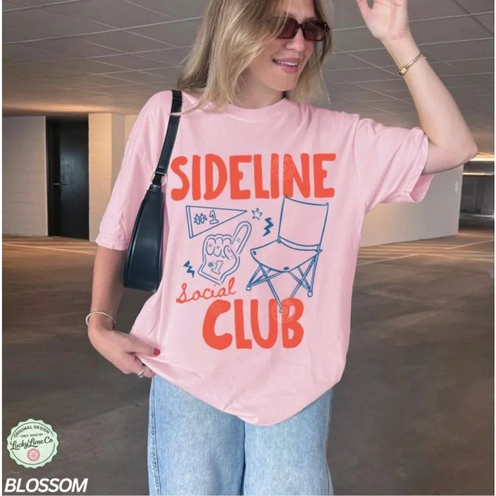 Sideline Social Club Shirt Baseball Mom Shirt Sports Mama Tshirt Softball Mom Football Season Gameday Tee