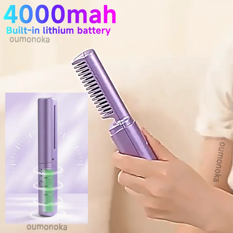 Wireless Hot Comb Hair Plates Curling Iron Styling Appliances Straightener Smooth  Flat Iron Setting Heating Styling Tools