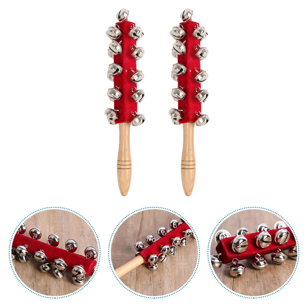 

2Pcs Handheld Rattle Durable Safe Children Music Enlightenment Instrument Portable Rhythm Learning Educational