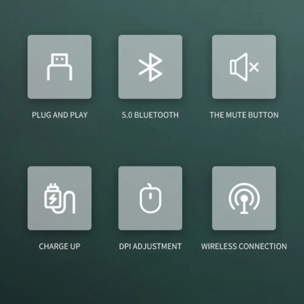 2.4Ghz+BT5.0 Macaron Wireless Mouse 1600DPI Rechargeable Ergonomics Wireless Mouse Lightweight Plug and Play