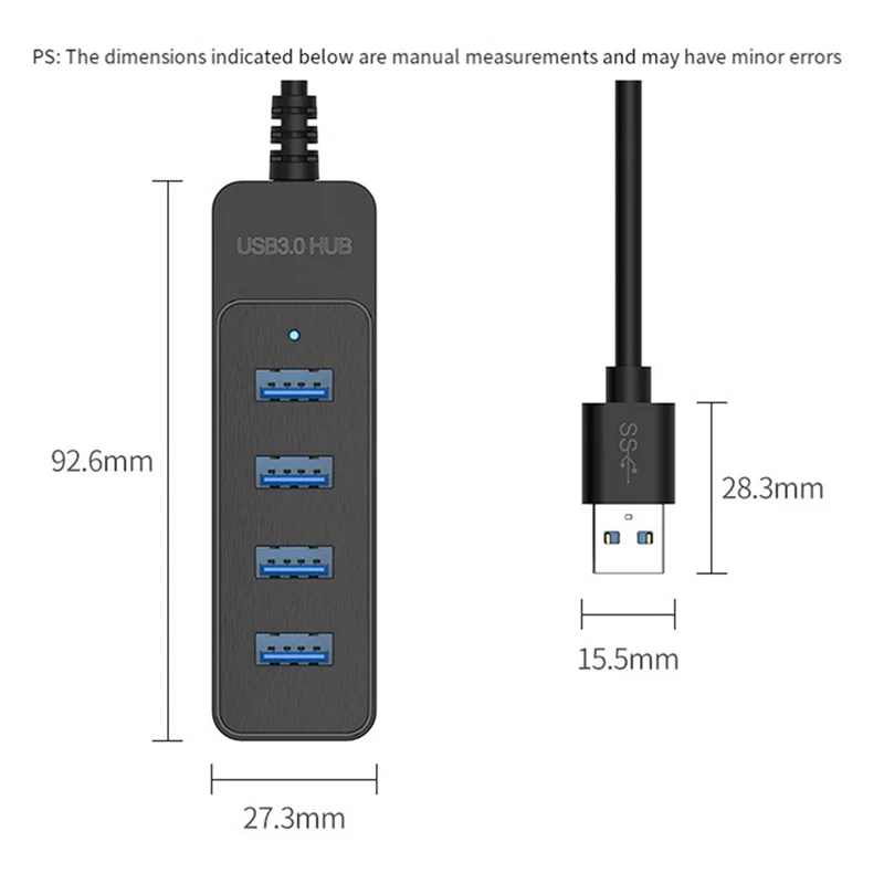 Hervorragender 4-Port-Hochgeschwindigkeits-USB-3.0-Hub, 50 cm USB-Splitter-Adapter, Erweiterungsdock für Raspberry Pi 5/JETSON Roboterauto