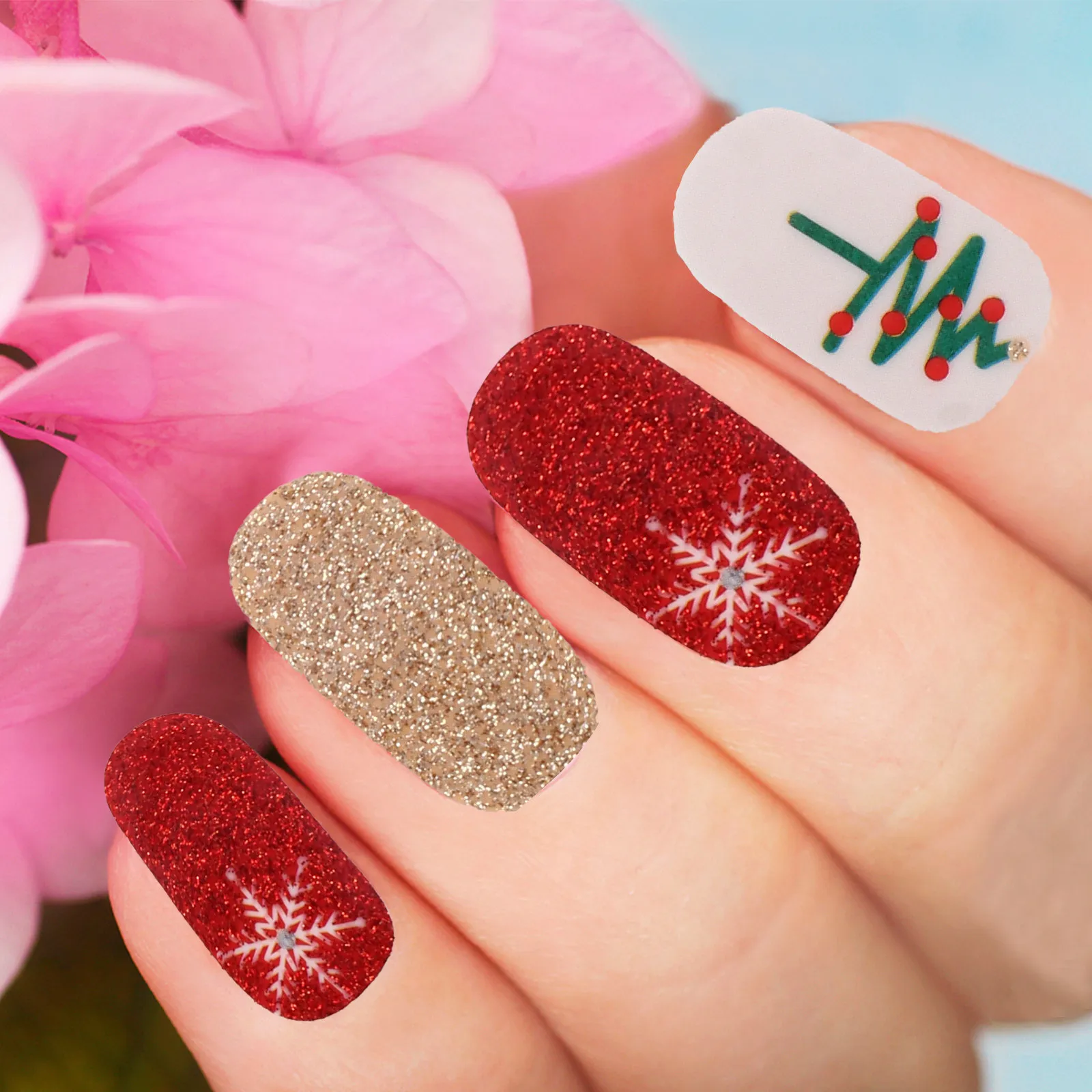

10pcs Christmas Nail Art Stickers Mixed Design Winter Manicure Decals For Home Salon Diy Xmas Nail Diy Decals Festive Party