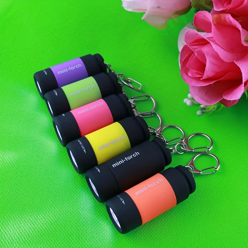 Travel outdoor self defense LED creative flashlight with fluffy ball lady keychains