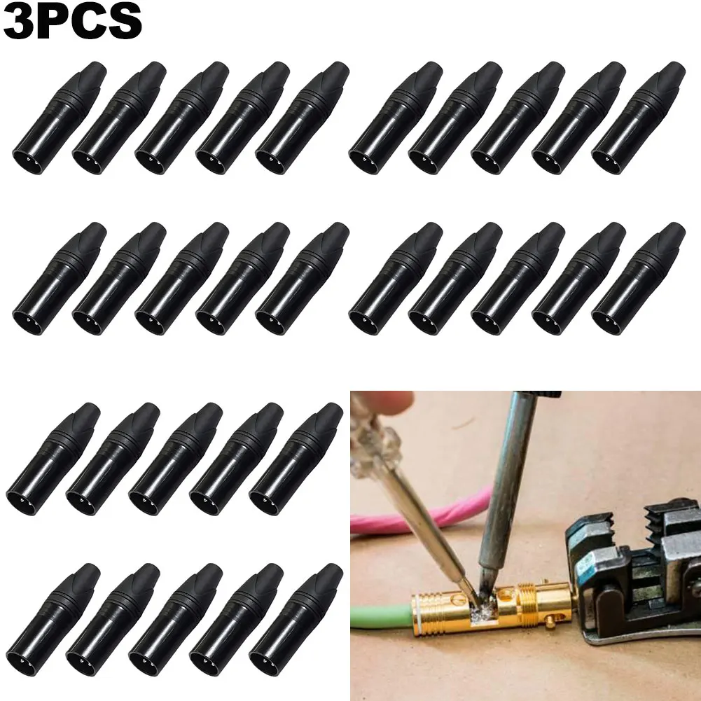 

10pcs XLR 3Pin Male DIY Audio Cable Mic Connectors Solder Plug Mic Adapters