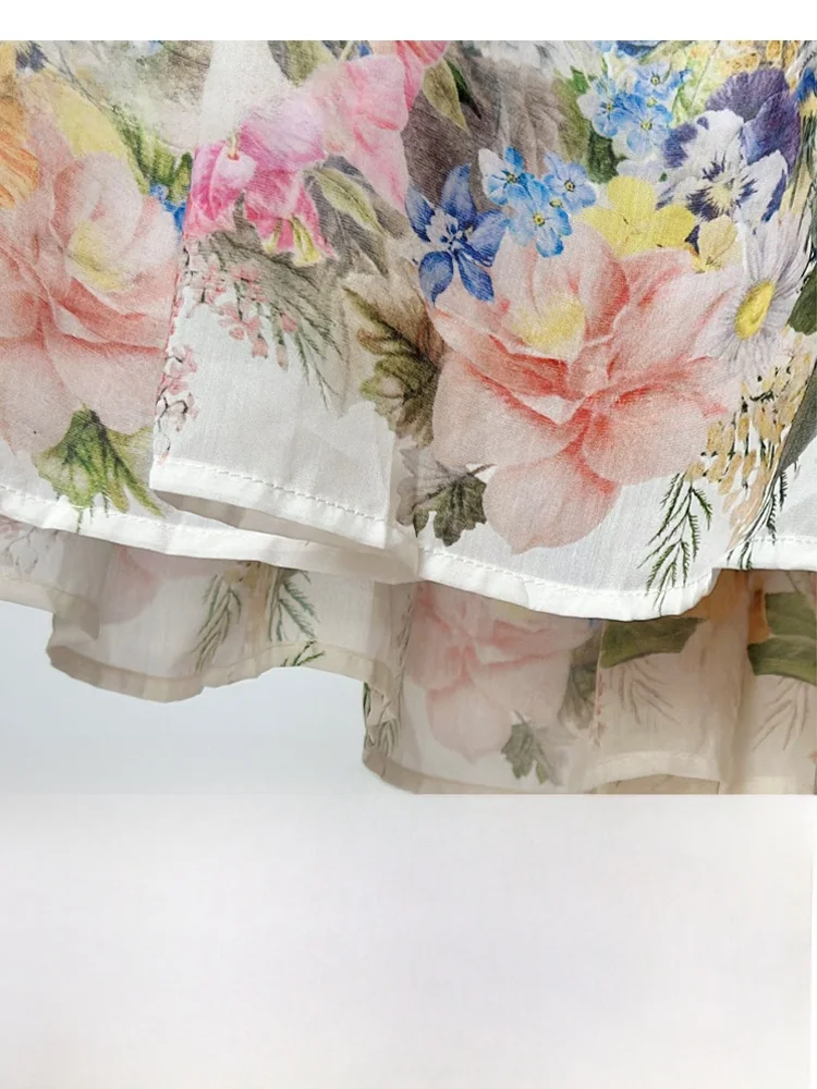 Letnia sukienka Fibone Beach Dr, damska sukienka na ramiączkach, Vaion Sle, z nadrukiem, łączona, z podkreśloną talią, wyszczuplająca, rozkloszowana spódnica midi.