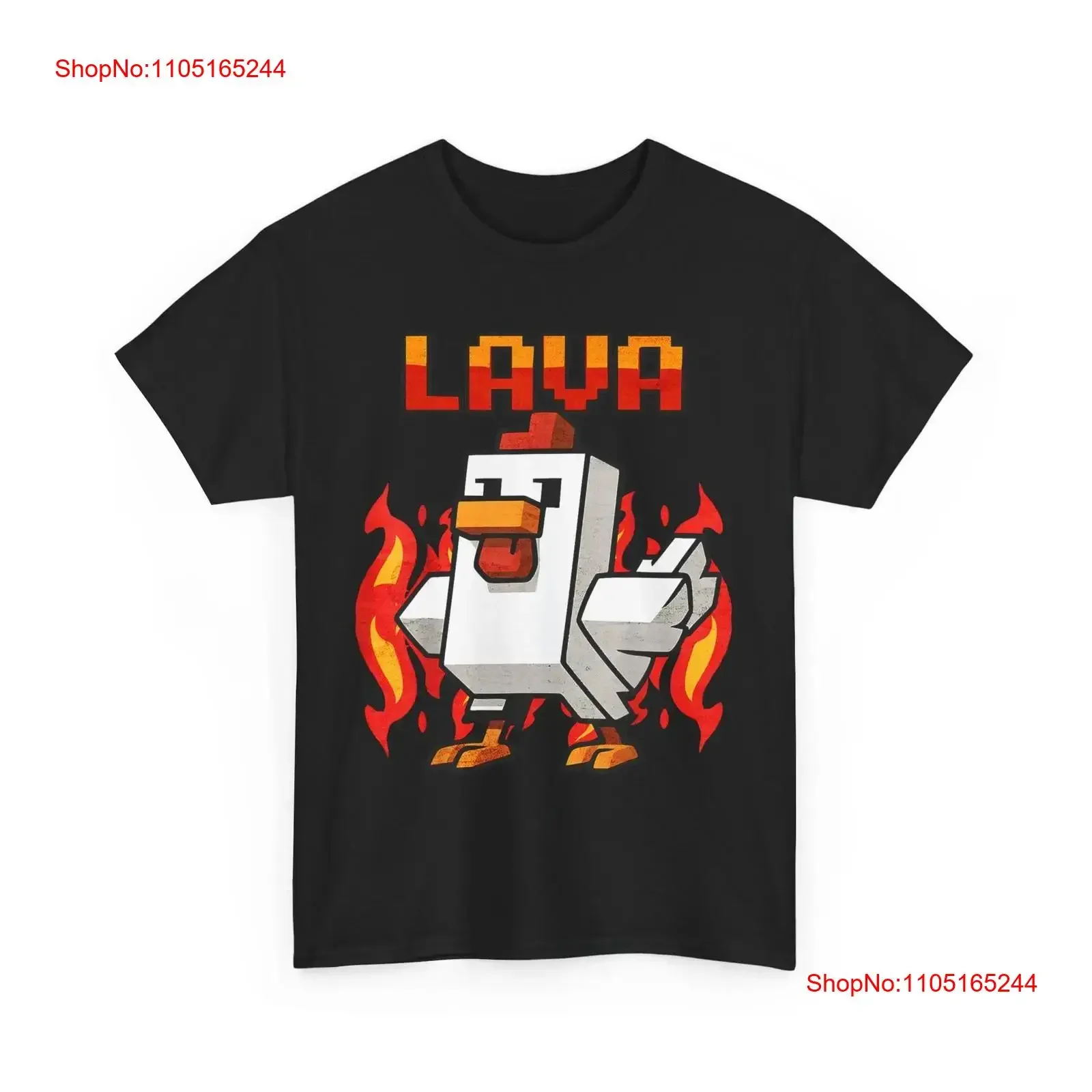Lava Chicken T Shirt Pixel Game Funny vintage Washed homme Stretched Casual designer clothes Slightly graphic Soft Versatile