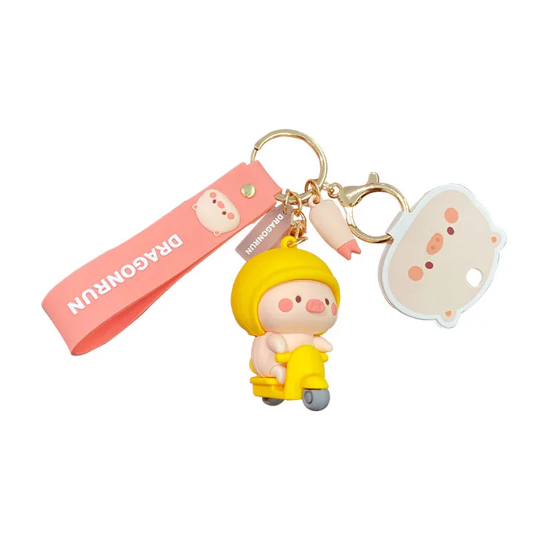 

Brand Genuine Meng Meng Piggy Keychain Trend Exquisite Keyring Car Pendant Cute Bag Couple Key Chain Ring Small Ornament Gift