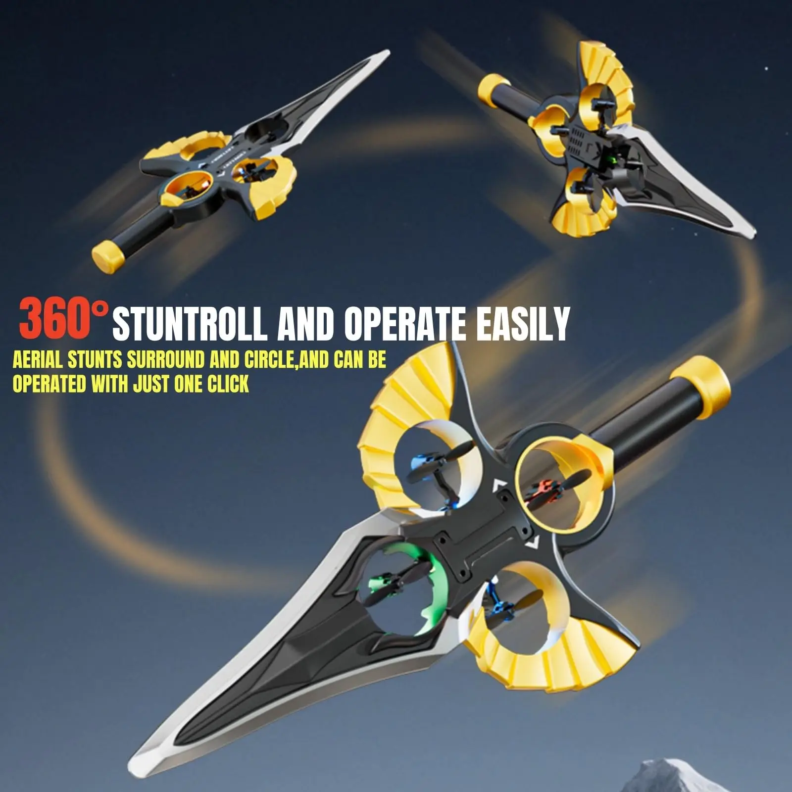 Drone Sword Glider con modalità doppie, volo acrobatico a 3 marce, luci a LED, giocattolo aereo per bambini/adolescenti/adulti