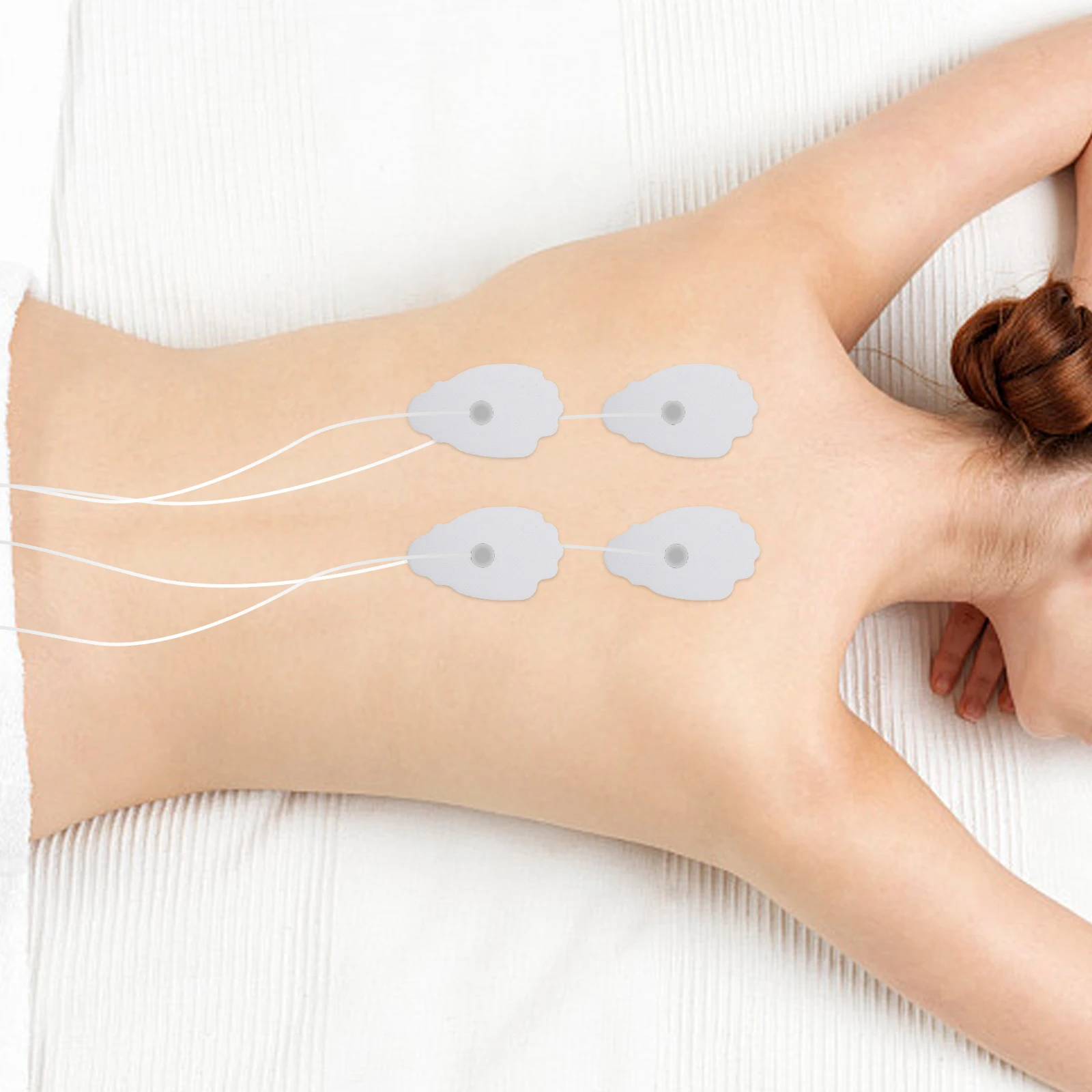 

10pcs Massage Patch Reusable Electrode Pads Cloth Material Physiotherapy Unit Universal Connector Safe Skin Gentle Body