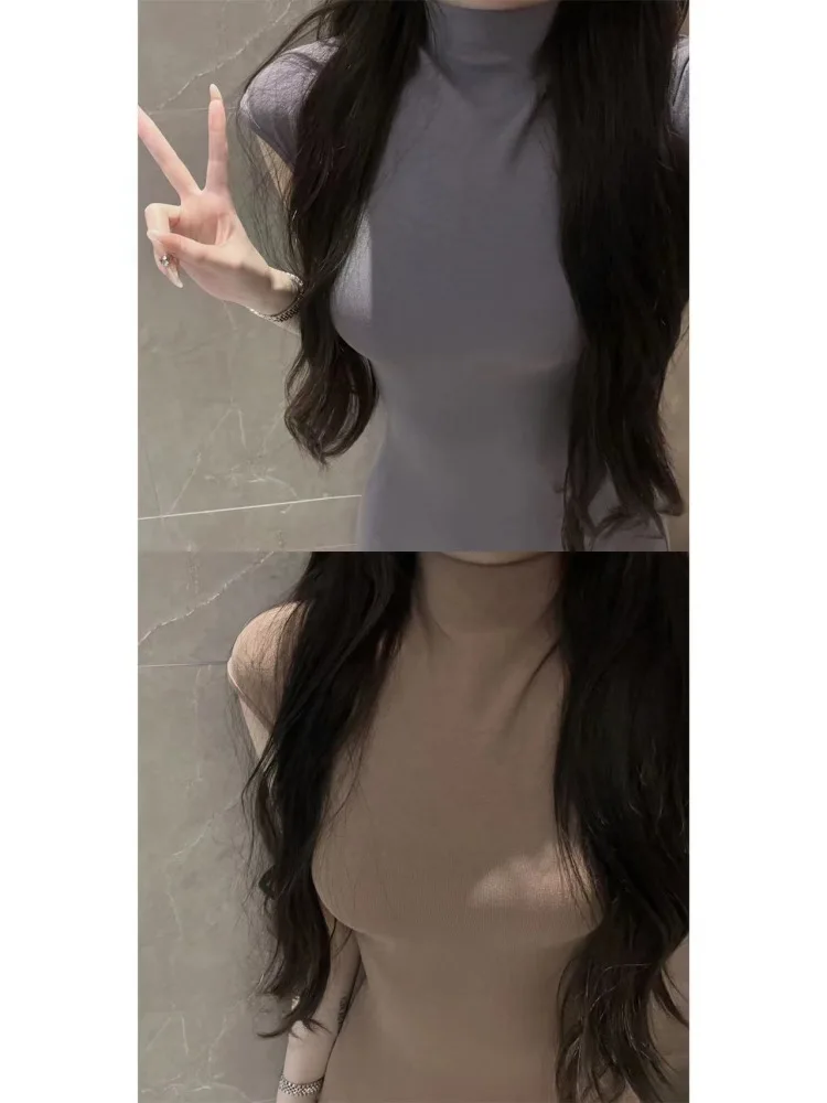 Roo Li La Dr Jupe moulante à col haut pour femme Col semi-haut Dr Ect Sle ort Summer Dres High Wa...