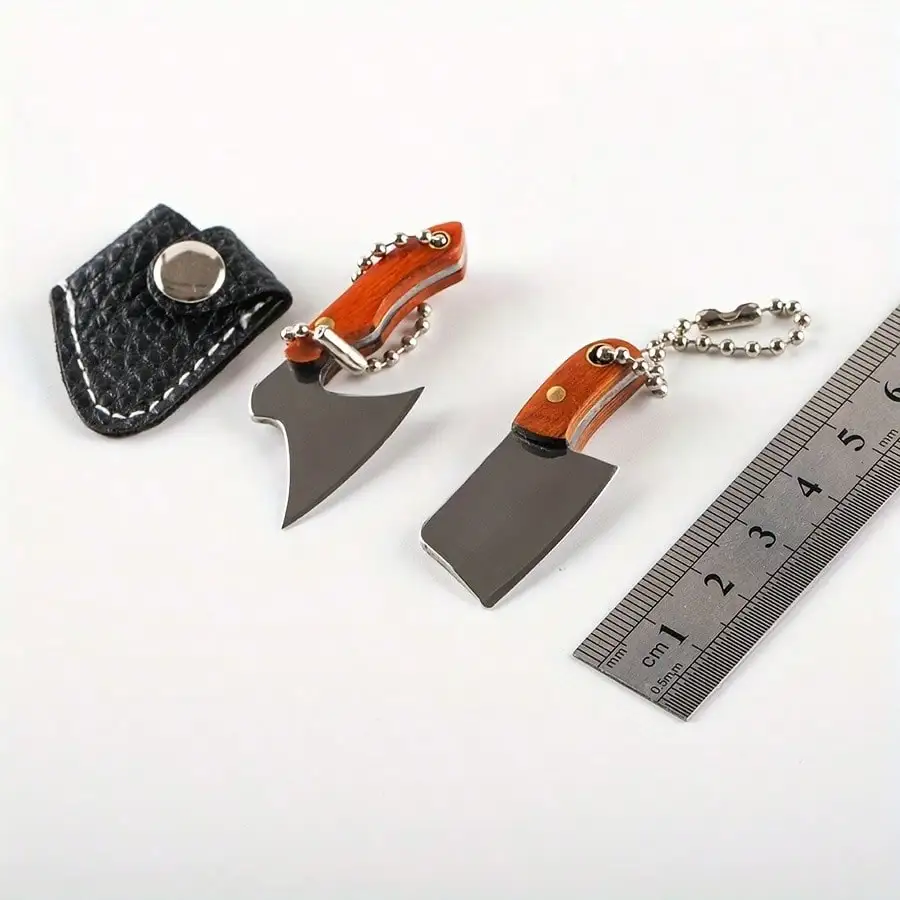 Damascus Mini Axe-Shaped Knife Set EDC Knife Set Package Opener Cutter Box Knife view 6