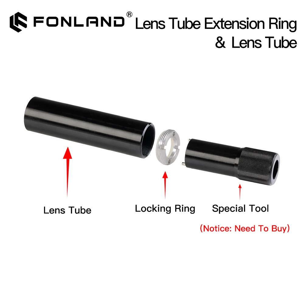 Fonand-Extensión de tubo de lente de cabeza láser CO2, anillo para máquina de grabado láser CO2, 50,8mm, 63,5mm, 101,8mm, envío rápido