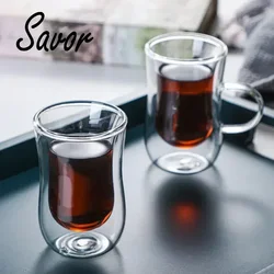 Double Wall High Borosilicate Glass Mug Tea Milk Lemon Juice Coffee Water Cup Heat Resistance Drinkware Lovers  Beverage